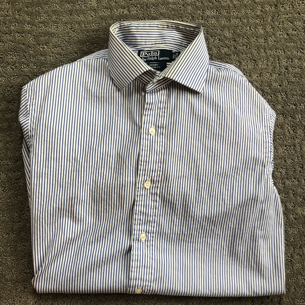 Polo by Ralph Lauren Blue Striped Dress Shirt